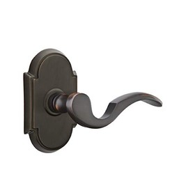 Emtek Privacy Set, Style 8 Rosette, Cortina Lever, Oil Rubbed Bronze, RH