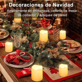 24 PCS Velas LED Sin llama, Velas Electricas Realista Velas Led Decorativas Sin Llama, Velas Votivas Velas de Té Led para San Valentín, Cumpleaños, Mesa, Boda, Decoraciones Navidad y Halloween