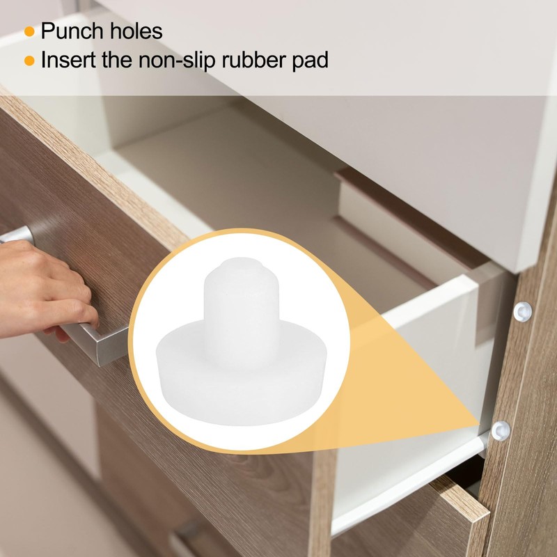 sourcing map Glass Top Table Bumpers with Stem, 20Pcs Rubber