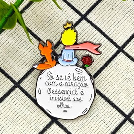The Little Prince and the Fox Pin - Cooperation Series - Enamel Lapel Pin - Plated Badge for Clothing, Bags, and Lanyards