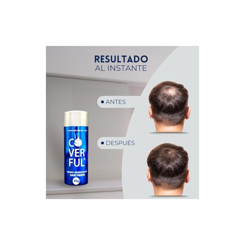 Fibra Capilar Coverful Premium 28 Gramos Para Cubrir Calvicie, Canas