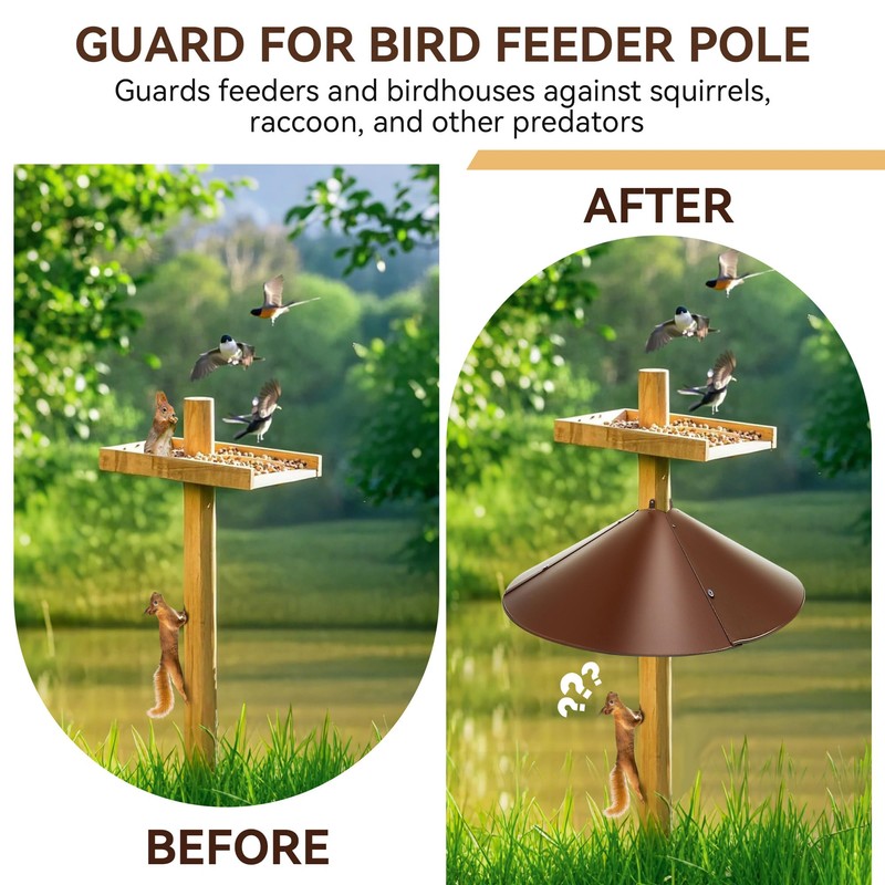 Qualirey 1 Pack 21.5 Inch Metal Squirrel Proof Baffle for
