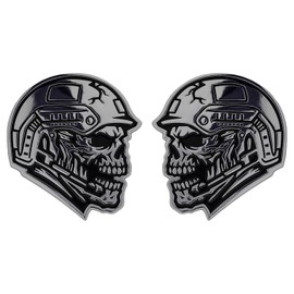 Emblema de calavera de zombi, insignia 3D, calcomanía personalizada para coche, camión, SUV, accesorio automotriz (juego de 2) (cromo)
