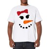 Snowgirl Costume Red Bow Girl Snowman Face Matching Xmas T-Shirt