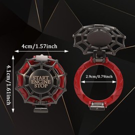 TOMALL Car Push Start Button Cover Universal for Car Motorcycle Press Engine Start Stop Button Trim Anti-Scratch Engine Ignition Ring Protective Cover Universal for Car Accessories (Red)