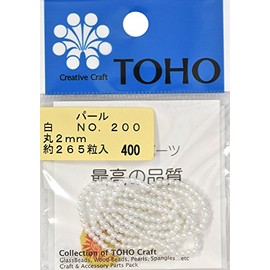 TOHO 丸型パール 外径約2mm 白 約265ヶ入り No.200