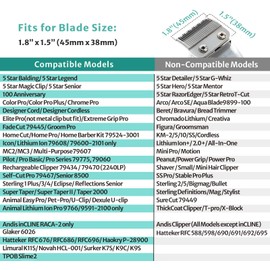 Clipper Guards 12 10 Compatible with Most Wahl Clippers, Color Coded, Size - 1.25", 1.5"