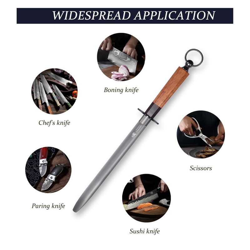 MITSUMOTO SAKARI 12 Inch Flat Honing Rod, Japanese High Carbon