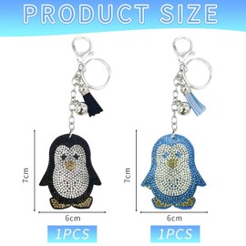 2 Pieces Penguin Keychains, Creative Keychains, Rhinestone Keychains, Gift Keychains, Cute Keychains