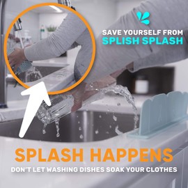 Edge Homeware Water Splash Guard For Sink-Kitchen Sink Splash Guard Behind Faucet-Prevent Water from Splashing Kitchen Sink Water Splash Guard for Kitchen, Bathroom, Island-Prevent Sink Splash-Aqua