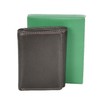 Mens Real Leather Tri-fold RFID Protected Slim Wallet Banknotes Credit