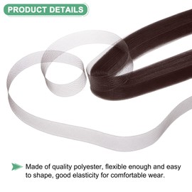 M METERXITY Stiff Horsehair Braid 1 Inch Wide 25 Yards Soft Polyester Horsehair Braid Roll for Wedding Dress/Dance Formal Dress Accessories/Skirt Boning Sewing Shaping [Coffee]