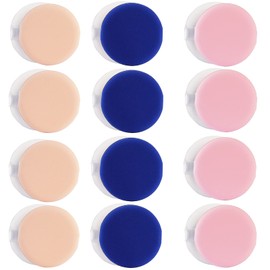 Samcos Cushion Funde Puff Sponge Makeup Sponge Makeup Puff Multi-functional Makeup Puff 3 Colors 3 Layers 12 Pieces (Pink, Blue, Skin Color)