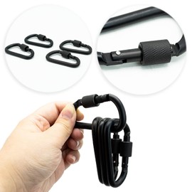 4pcs Locking Carabiner,Clips, Key Clip,D-Ring Carabiners with Screw Lock, Duty Aluminum Alloy Locking Key Chain Carabiner Clip Hook for Camping Hiking