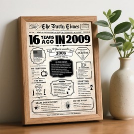 Sweet 16th Birthday Card, Jumbo 16th Birthday Card for Girls, Funny 16 Birthday Party Card for Daughter Niece Granddaughter, Happy 16 Year Old Birthday Gifts Ideas, Sixteen Party Decorations (16th)