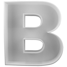 Letter B Reusable Plastic Letter Charcuterie Board Box, Letter Food Trays 8” (White, B)