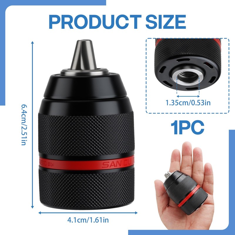 Keyless Chuck 1.5-13mm Thread 1/2" 20UNF Drill Accessories with SDS