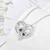 KINGWHYTE Dog Paw Necklace Heart Pendant 925 Sterling Silver Paw