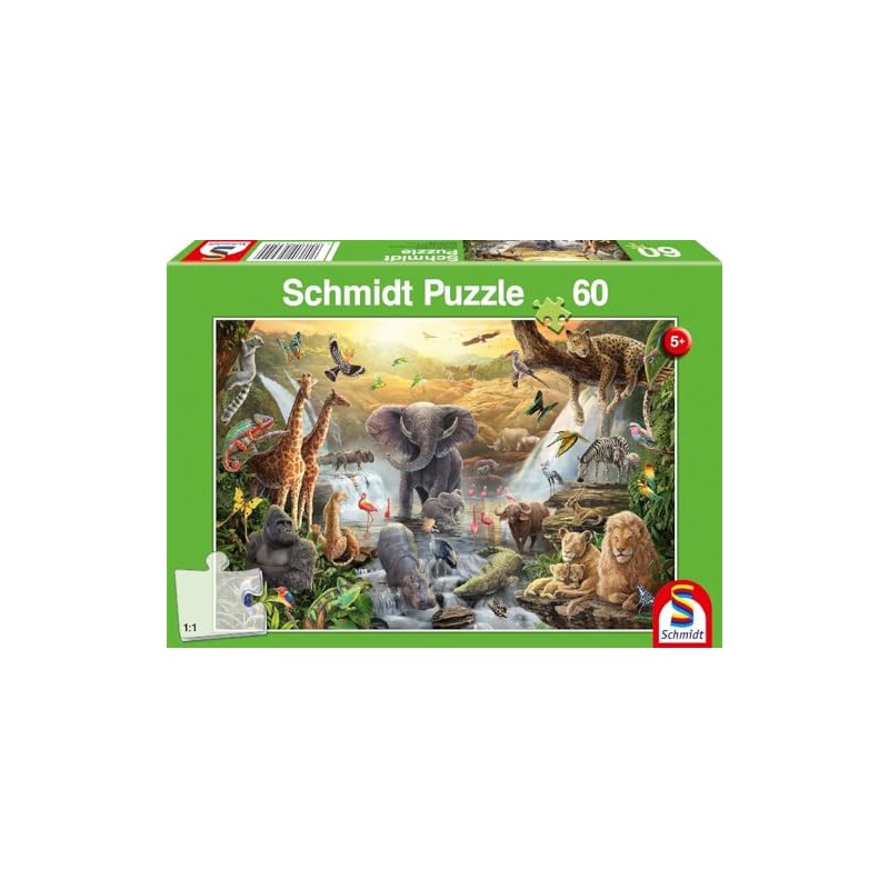Schmidt Spiele Animaux 56454 Animals in Africa, 60 Pieces, Children's