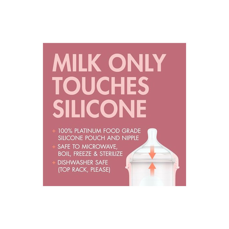 Boon Nursh Bottles - Silicone Baby Bottles Help Ease Colic