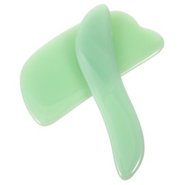 Healeved 2pcs Facial Scraper Board Comfortable Jade Guasha Tool for Face Massage Neck and Shoulders Compact Design for Easy Storage and Travel for Massage Enthusiasts