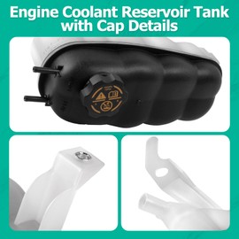Engine Coolant Reservoir Tank with Cap Compatible with Silverado 1500 Sierra 1500 Suburban Tahoe Yukon Escalade 2014-2020 Coolant Overflow Tank Replace 22856231 603-973