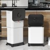 onlcuk Kitchen Trash Can with Wheels,Adjustable Capacity 20L to 45L