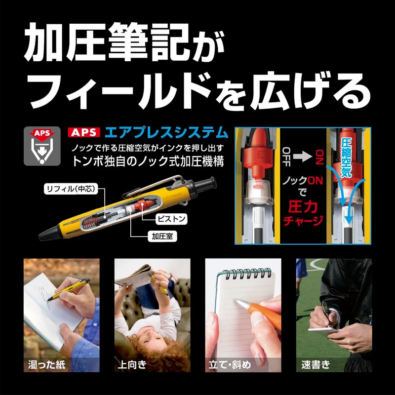 Tombow Pressurized Oil-Based Ballpoint Pen (Can Write on Wet Paper/Even
