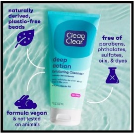 Clean & Clear Oil-Free Deep Action Exfoliating Facial Cleanser Scrub 5oz