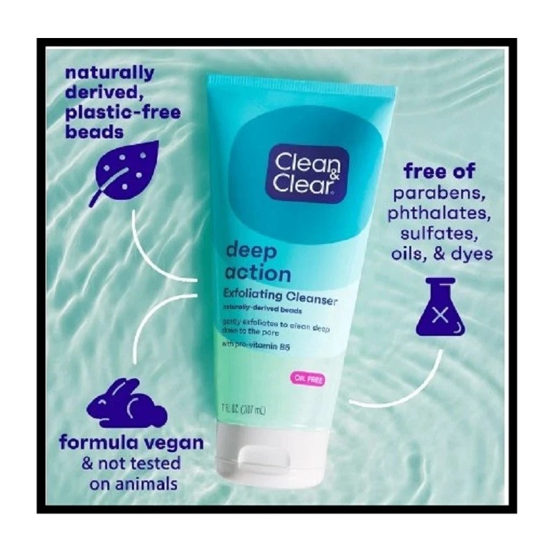 Clean & Clear Oil-Free Deep Action Exfoliating Facial Cleanser Scrub