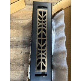 Signature Art Deco Brass Floor Register - Black/Polished Nickel 2-1/4" x 14"