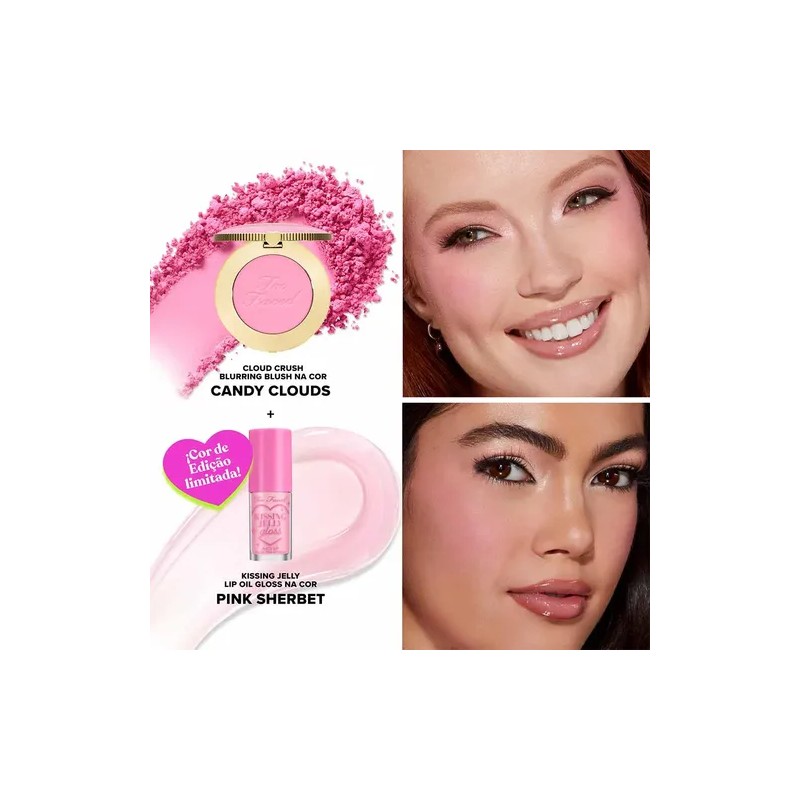 Brillo de labios Too Face Kissing Jelly and Blush Cloud