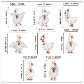 Blumomon 40pcs Pre-Cut Edible Silly Goose Cupcake Toppers Cute White Goose Baby Shower Decorations Kids Birthday Party Supplies