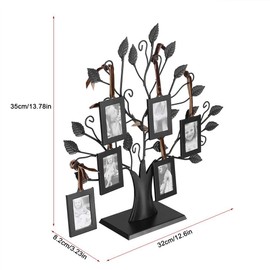Duokon Family Tree Photo Frame, Modern Photo Display Tree, Family Photo Frame, Metal Family Photo Frame, Display Tree with Hanging Picture Frame, Main Decoration (Small)