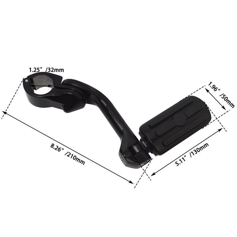 FOVPLUE 1.25" Highway Footpegs,Long Angled Adjustable Highway Pegs w/Mounts for