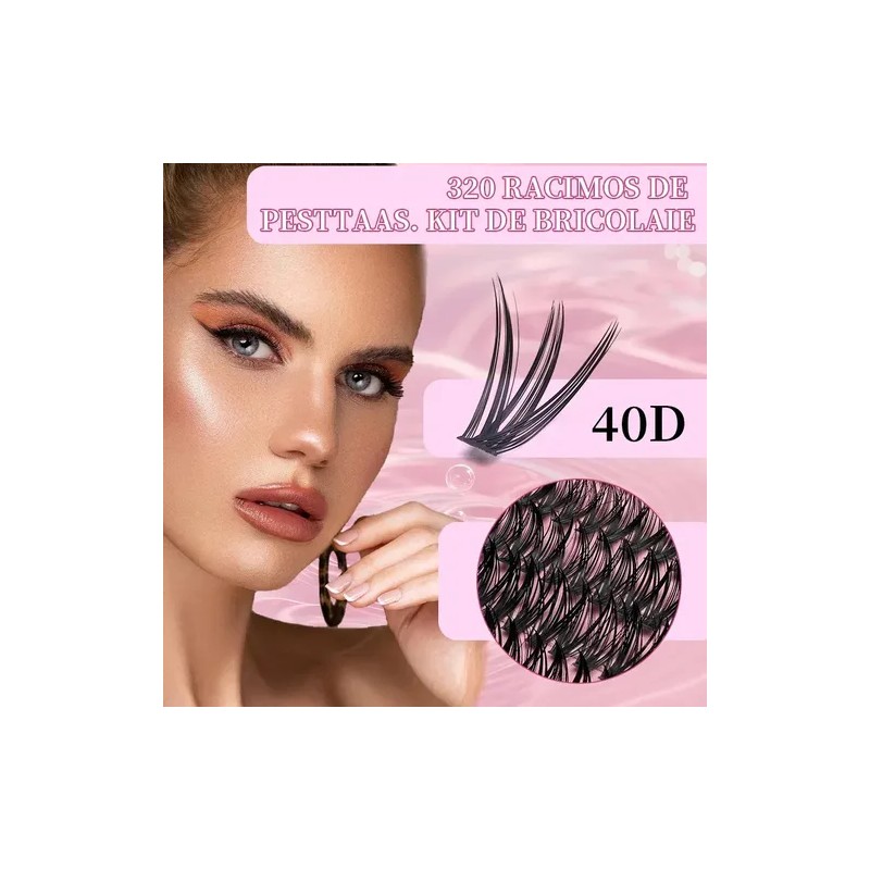 Kit de Extensiones de Pestañas Postizas con Pegamento y Sellador