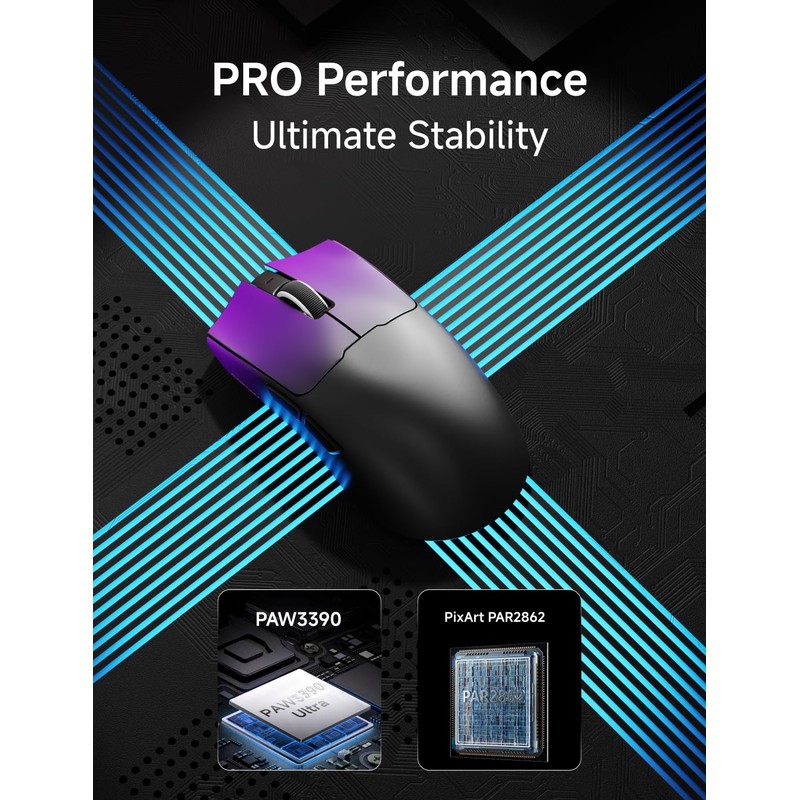 EWEADN S9 Pro Wireless Gaming Mouse, 59G Ergonomic Computer Mouse,