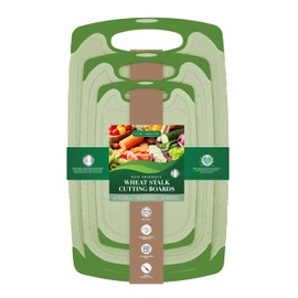 Luxe & Willow 3 Pack Wheatstalk Cutting Board Set - Green