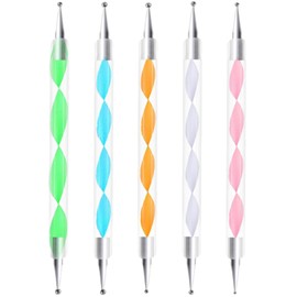 Plus Nao Dot Pen, Set of 5, 0.5mm, 1mm, 1.5mm, 2mm, 2.5mm, Dot Sticks, Gel Nail Art Tools, Manicure, Colorful 5-piece set