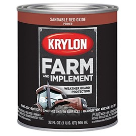 Krylon 2040 Farm & Implement Brush, Sandable Architectural Paints, 1 Quarts (Pack of 1), Red Oxide Primer