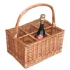 Red Hamper DB003 Wicker Double Steamed 6 Bottle Carrier Drinks