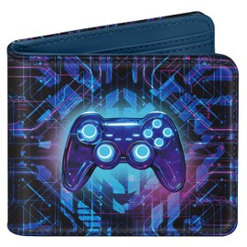 Bistup Cute Leather Wallet for Boys - Cool Credit Card Cash Id Holder Rfid Blocking Bifold Small Wallets With Coin Pocket Slim for Teens Little Boy Youth Funny Video Game Unique Design