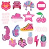 17Pcs Pink Preppy Iron on Patches Mixed Cute Cartoon Sew