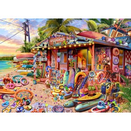 HUADADA Jigsaw Puzzles 1000 Pieces for Adults | Beach Shop | 1000 Piece Puzzle Educational Games Home Decoration Puzzle.