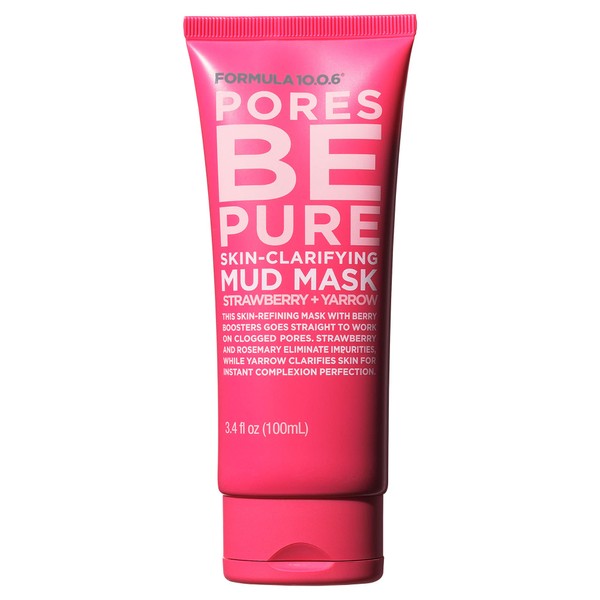 Formula 10.0.6 - Pores Be Pure Skin-Clarifying Mud Mask - Purifying Mud Mask, Unclogs Pores, Removes Impurities for Clear Skin, Vegan, Paraben-Free, Sulfate-Free & Cruelty-Free, 3.4 Fl Oz