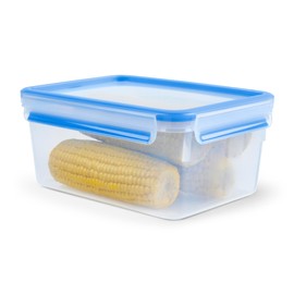Tefal Master Frischhaltedose für Lebensmittel, rechteckig, transparent/blau, Plastik, transparent/blau, 2.3 Litre