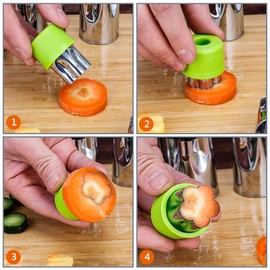 TIMESETL Fruit Vegetable Cutters Shapes Set of 20, Heavy Duty Stainless Steel Mini Cookie Cutters, Food Cutter Shapes Kids for Baking and Food Supplement Tools Accessories Crafts