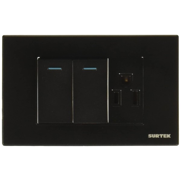 Surtek P626N Placa 2 Interruptor 1 contacto 1/3, línea Premium,