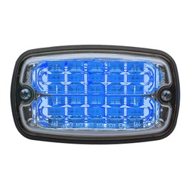 Whelen, M4, Warning Light, Linear LED, Flush Surface Mount Light Head, Built in Flasher, Single Color with Clear Lens, Blue, 125 Flash Patterns, Part M4BC, Blue, Clear Lens