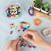 DasKid 500 Pcs Pony Beads with Blue & Pink Elastic